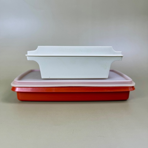 Vintage Tupperware Butter Dish + Rectangular Container | Modular Kitchen Set - Picture 3 of 13